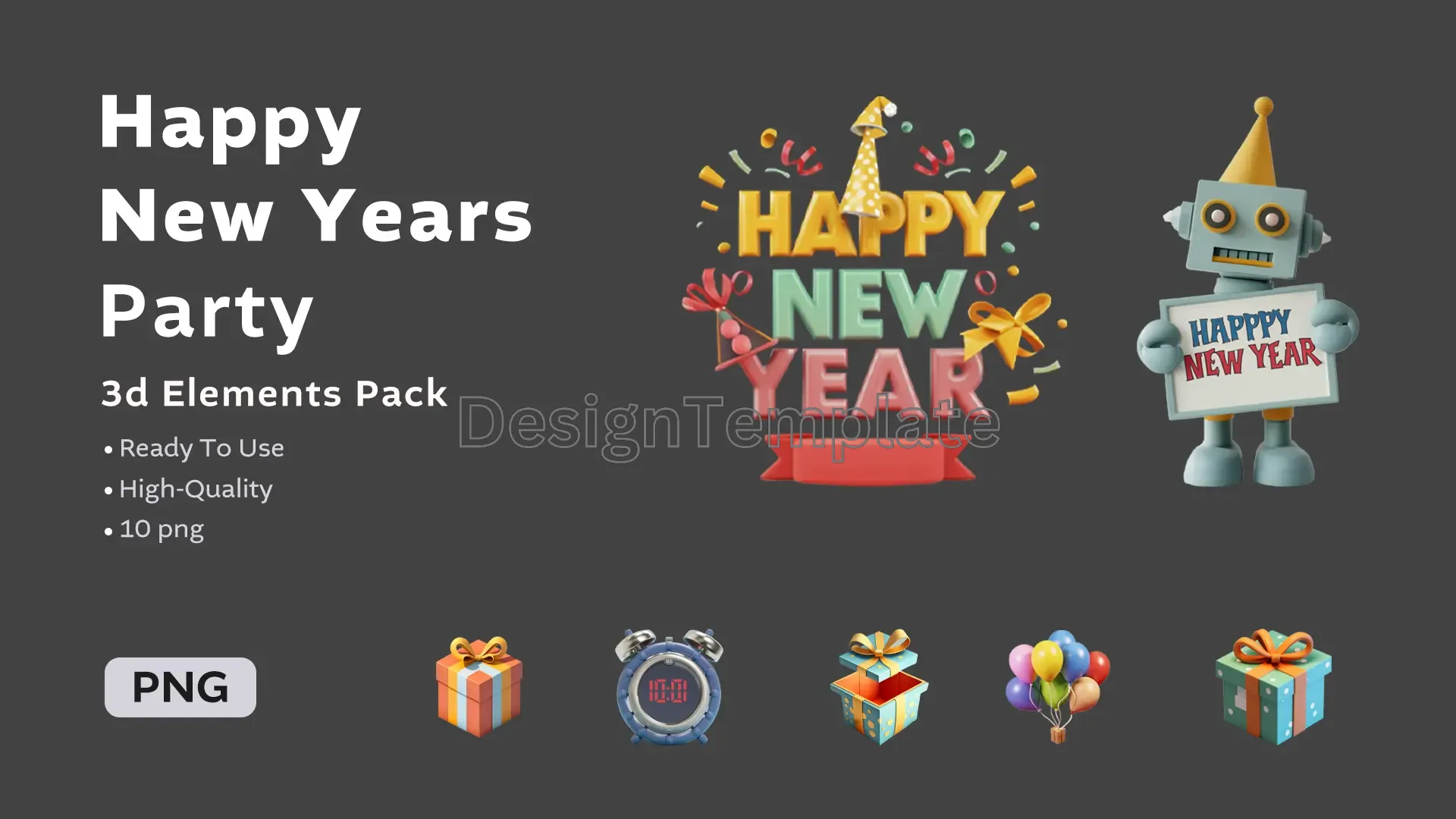 Countdown Collection Vibrant New Year Icon Set image